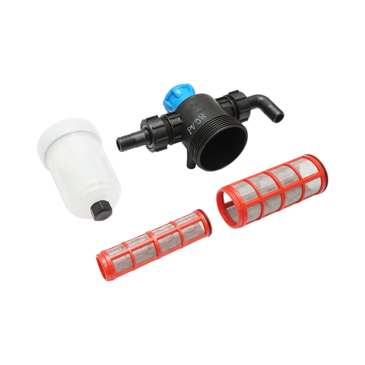 Filtru erbicidator transparent cu 2 site si valva autocuratare, racord 25mm